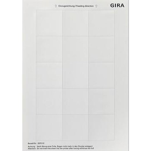 Gira Beschriftungsbogen 287002 51x51mm