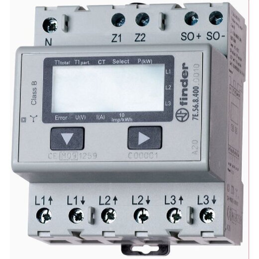Finder Wirkstrom-Wandlerzähler elektr. 3x5A Wandlerz. MID m. Display 1 STK