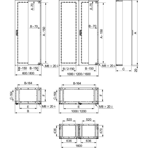 Schneider Electric Edelstahlgehäuse SMX-304L-Monoblock H1400xB1000xT300mm NSYSMX141030