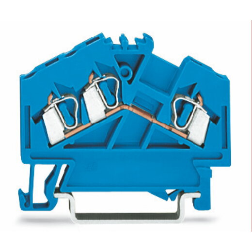 WAGO 3 Leiter Durchgangsklemme 280-651 2,5qmm blau