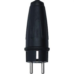 Merten SCHUKO-Vollgummistecker 122051 schwarz