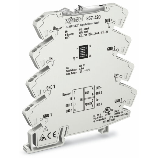 WAGO Speisetrenner 857-420 Konfiguration DIP-Schalter 24V D