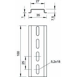 OBO Hutschiene 2069 L 2M FS gelocht