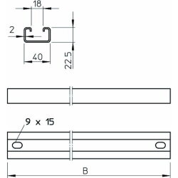 OBO Profilschiene MS4022P0592FT ar 592x40x22