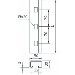 OBO Profilschiene MS5030RP0380FT gelocht