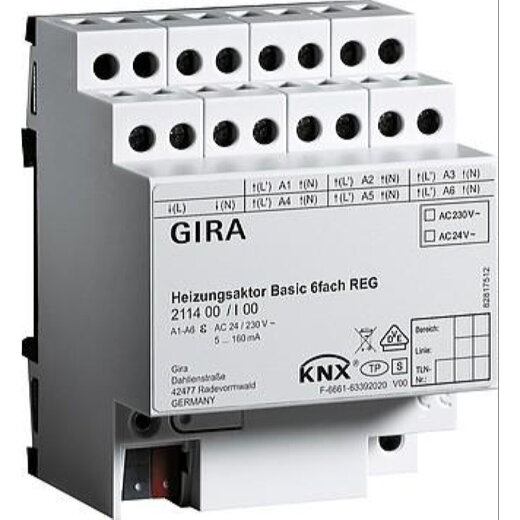 Gira Aktor 211400 KNX/EIB Heizung 6fach REG
