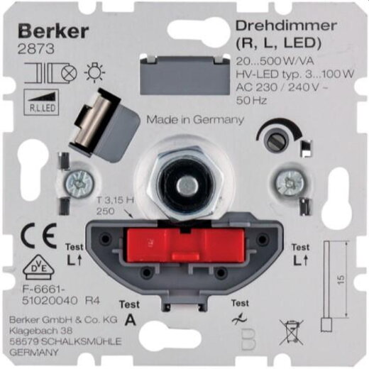 Berker Dimmer M32873 mit Softrastung Hauselektronik