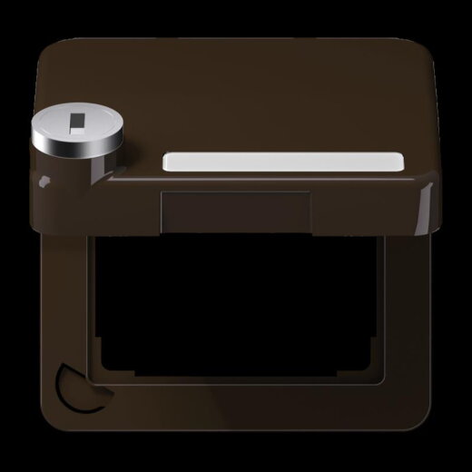 Jung Klappdeckel mit Rückstellfeder, mit Schriftfeld, Thermoplast, Serie CD, braun CD590BFKLSLBR