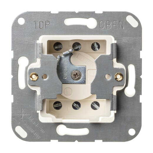 Jung Schlüsselschalter mit Demontageschutz, Jalousie-Wendetaster, 2-pol. (2 Antriebe), 10 A 250 V ~ 134.28