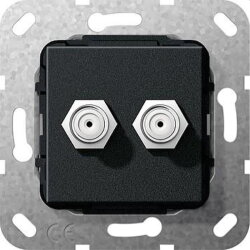 Gira Buchse 565110 Einsatz 2f Kupplung schwarz matt