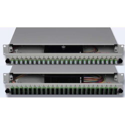 DNBL Spleissbox 19" 1HE ausz. RAL7035...