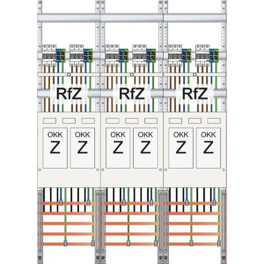 ABN Braun Zählerplatz eHZ 6Z mit sperrbarem HS/OKK 5polig EZ37460