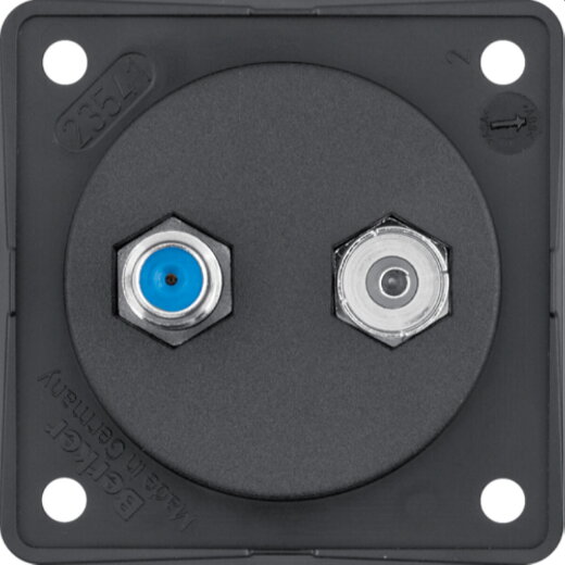 Berker Antennenverbinderdose 9456005 Radio/SAT schwarz matt 9456005