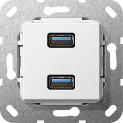 Gira Einsatz 568503 3.0A 2fach Kab reinweiss