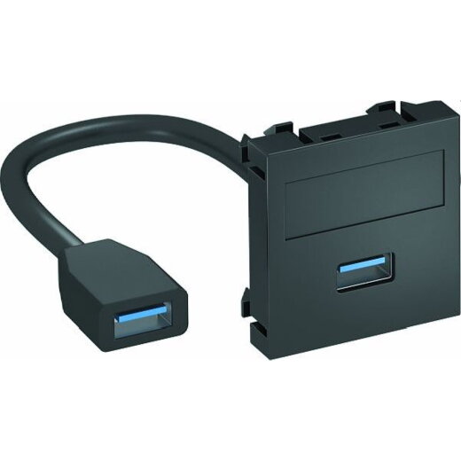 OBO Multimediaträger USB 3.0 A-A MTG-U3A F SWGR1 m. Kabel Bu.-Bu. 45x45mm
