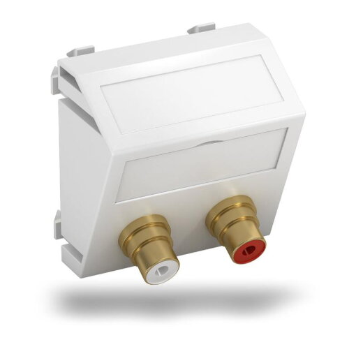 OBO Multimediaträger Audio-Cinch MTS-2R F RW1 2x Kupplung Bu-Bu 45x45mm