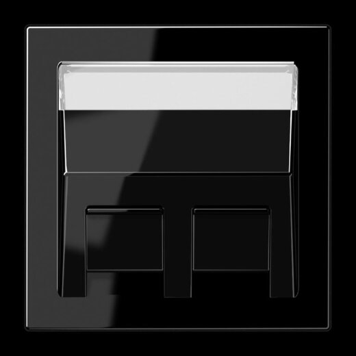 Jung Abdeckung für Montageadapter 30° 2fach, mit Schriftfeld, Thermoplast, Serie LS, schwarz LS569-30BFPLSW
