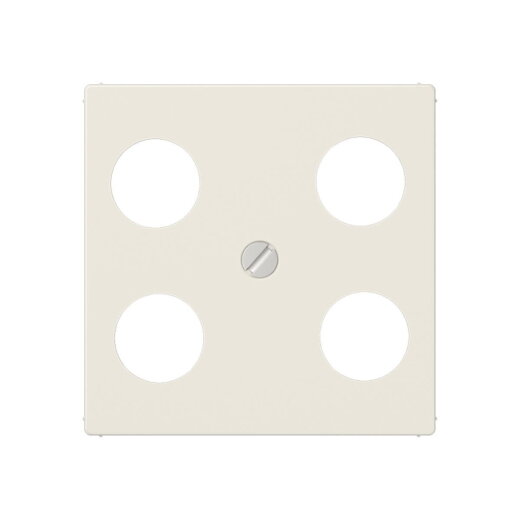 Jung Abdeckung für 4-Loch SAT-TV-Steckdose (Hirschmann), Thermoplast, Serie AS, weiß A561-4SAT1