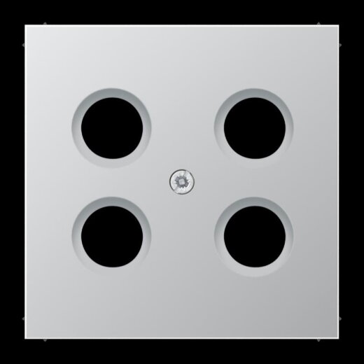 Jung Abdeckung für 4-Loch SAT-TV-Steckdose (Hirschmann), Serie LS, Aluminium AL2990-4SAT1
