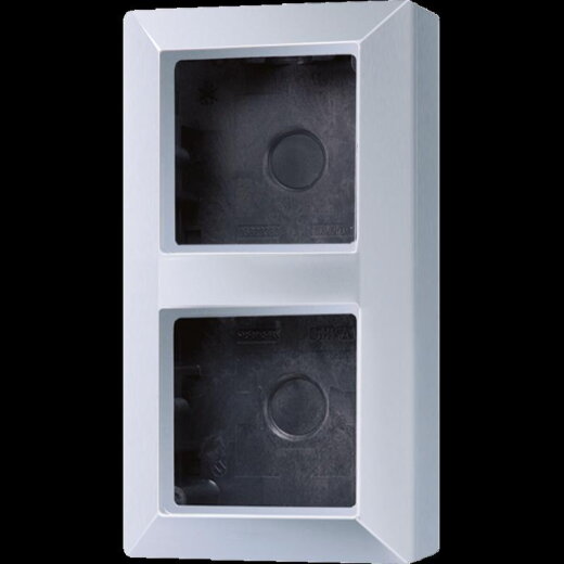 Jung Aufputz-Kappe 2fach, Serie AS, aluminium AS582AAL