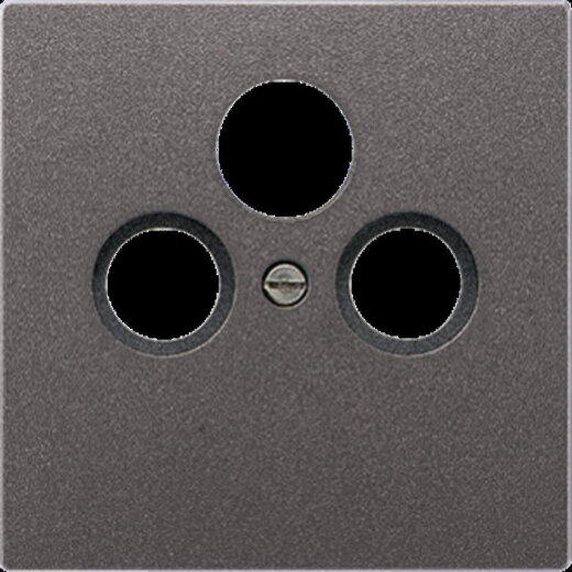 Jung Abdeckung für Universal-Sat/BK-Dosen, Aluminium lackiert, Serie LS, anthrazit (lackiertes Aluminium) AL2990SATAN