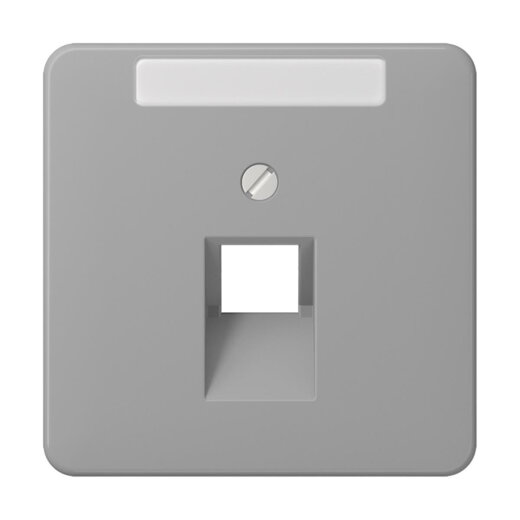 Jung Abdeckung für IAE/UAE-Anschlussdosen 1 x 8-polig, mit Schriftfeld, Thermoplast, Serie CD, grau CD569-1NAUAGR