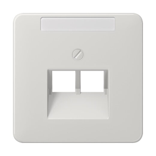 Jung Abdeckung für IAE/UAE-Anschlussdosen 2 x 8-polig, mit Schriftfeld, Thermoplast, Serie CD, lichtgrau CD569-2NAUALG