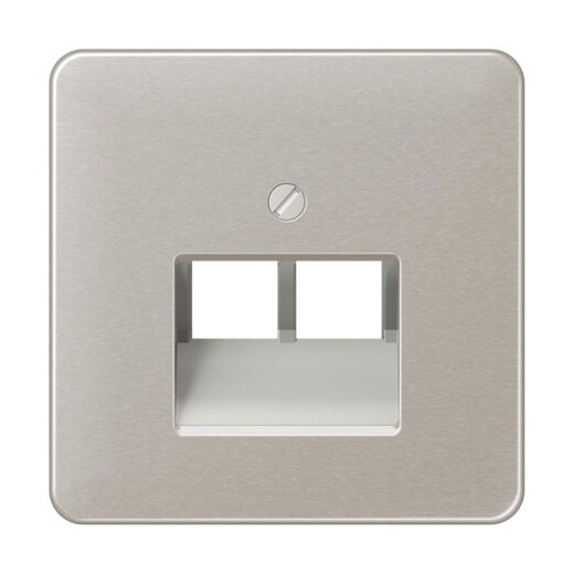 Jung Abdeckung für IAE/UAE-Anschlussdosen 2 x 8-polig, Aluminium eloxiert, Serie CD, platin CD569-2UAPT