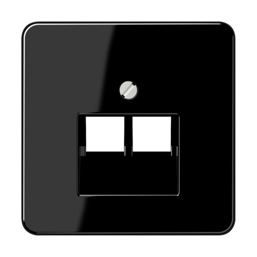 Jung Abdeckung für IAE/UAE-Anschlussdosen 2 x 8-polig, Thermoplast, Serie CD, schwarz CD569-2UASW