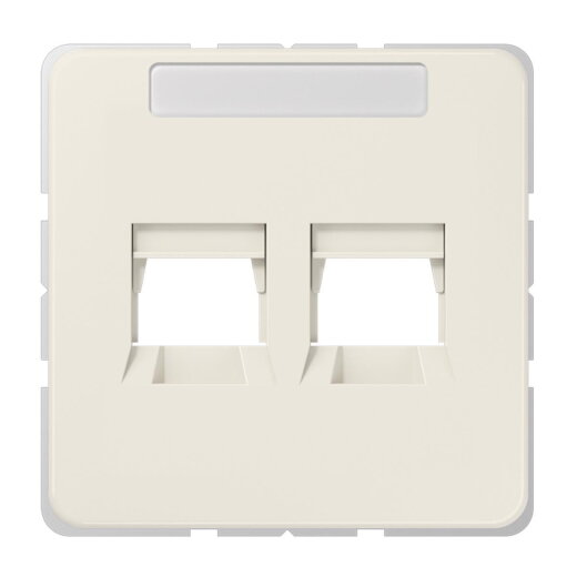 Jung Abdeckung (gerastet) für Modular-Jack-Steckbuchsen 2fach, , Serie CD, weiß 569-2AT