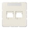 Jung Abdeckung (gerastet) für Modular-Jack-Steckbuchsen 2fach, , Serie CD, weiß 569-2AT