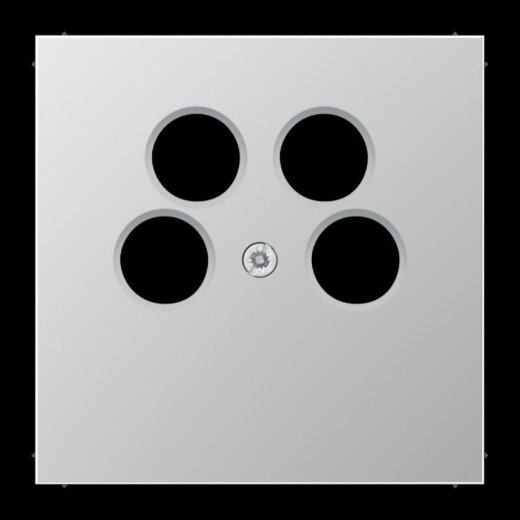 Jung Abdeckung für 4-Loch SAT-TV-Steckdose (Ankaro), Serie LS, Aluminium AL2990-4SAT2