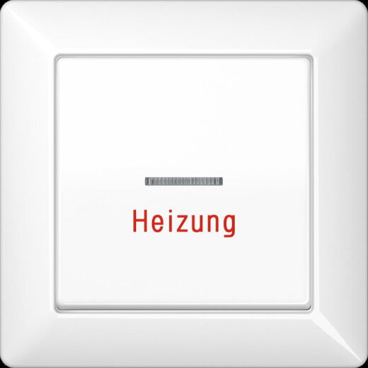 Jung Wippe 1fach mit Lichtleiter, Heizung, mit Rahmen, Duroplast, Serie AS, alpinweiß AS590HWW