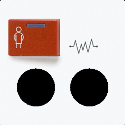 Jung Abdeckung für Ackermann, Typ 73075 D, 73075 B, rot, Serie AS/A, alpinweiß A071AWW