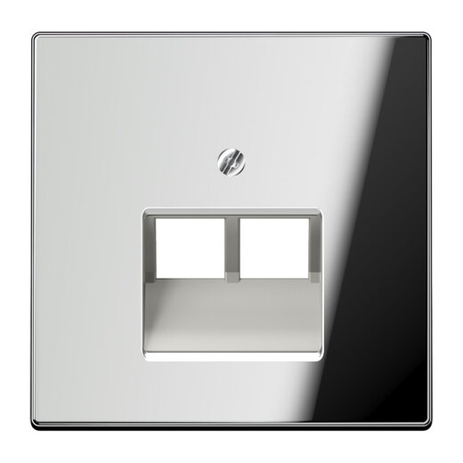 Jung Abdeckung für IAE/UAE-Anschlussdosen 2 x 8-polig, Metall verchromt, Serie LS, glanzchrom GCR2969-2UA