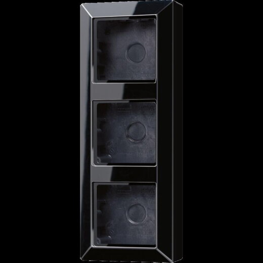 Jung Aufputz-Kappe 3fach, Serie AS, schwarz AS583ASW