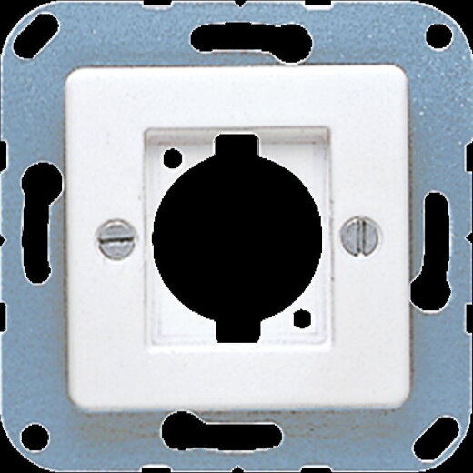 Jung Abdeckung für Lautsprecher-Buchse, für XLR-Steckverbinder (D-Serie), Thermoplast, 50 x 50 mm, alpinweiß 168-1WW