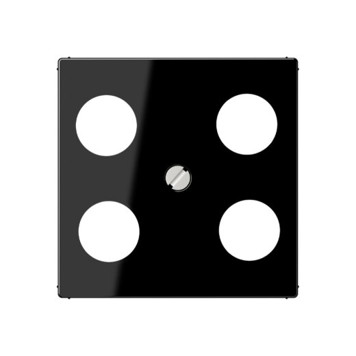 Jung Abdeckung für 4-Loch SAT-TV-Steckdose (Hirschmann), Thermoplast, Serie A, schwarz A561-4SAT1SW