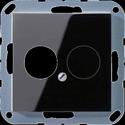 Jung Abdeckung für 2 Rundsteckverbinder bis 18,5 mm ?, Duroplast, Serie A, schwarz A562SW