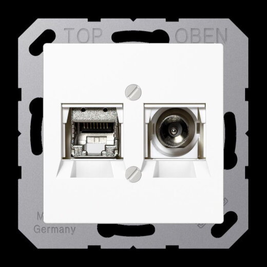 Jung Smart-TV-Anschlussdose, Thermoplast, Serie AS/A, alpinweiß MMDA4521WW