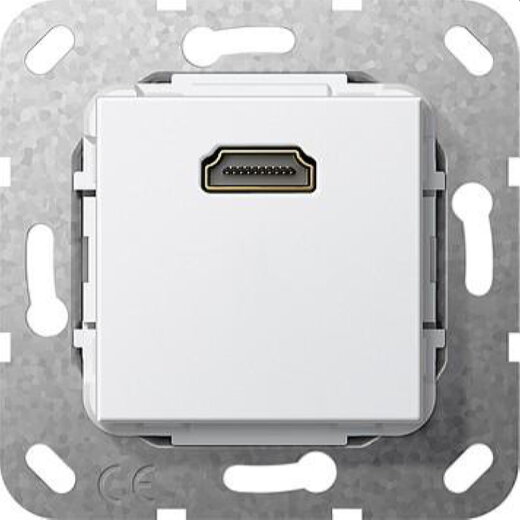 Gira Einsatz 566903 2.0a + HDR 1fach Kup reinweiss