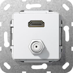 Gira Einsatz 567503 2.0a + HDR SAT-F-Buchse Kup rw