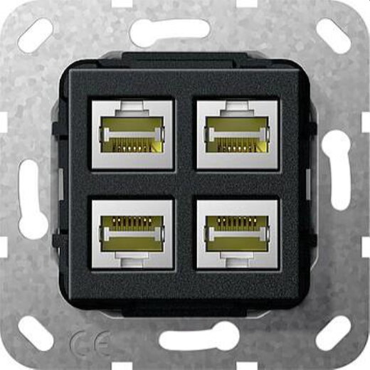 Gira Einsatz 569910 RJ45 Cat.6a 10GB 4f LSA Plus sw m