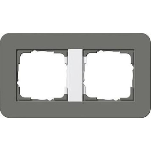 Gira Rahmen 0212413 2fach E3 Dunkelgrau/Reinweiss