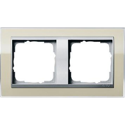 Gira Rahmen 0212776 2fach + ZR Alu Event Klar Sand