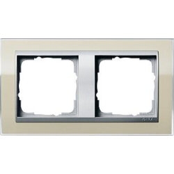 Gira Rahmen 0212776 2fach + ZR Alu Event Klar Sand