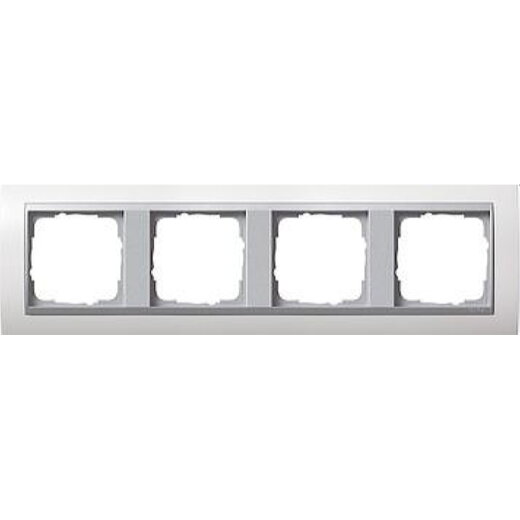 Gira Rahmen 0214806 4fach + ZR Alu Event reinweiss