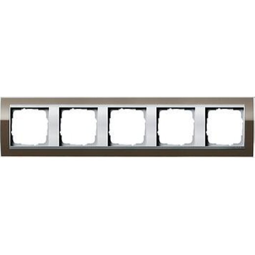 Gira Rahmen 0215766 5fach + ZR Alu Event Klar Braun