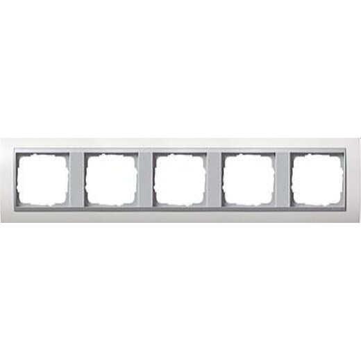 Gira Rahmen 0215806 5fach + ZR Alu Event reinweiss