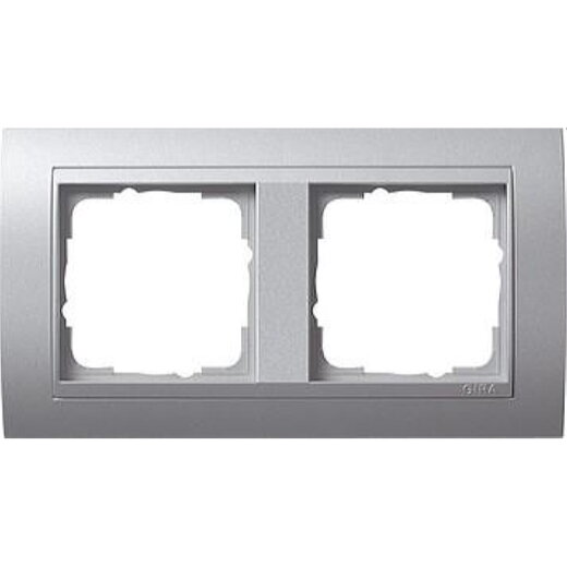 Gira Rahmen 021236 2fach + ZR Alu Event Farbe Alu